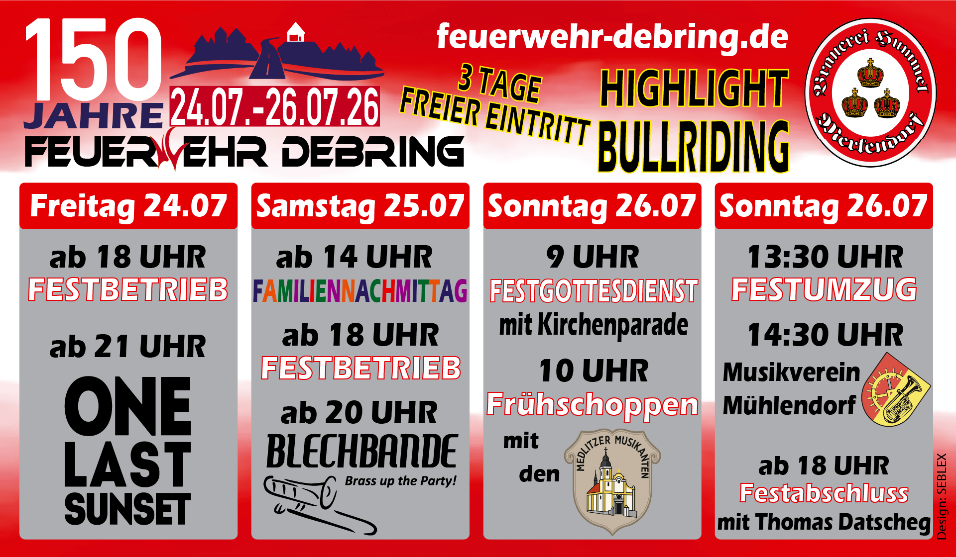 Plakat 150 Jahre Feuerwehr Debring 2026